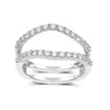Artisan Women's 14k White Gold With Round Natural Diamond Guard Wrap Enhancer Band Ring In Metallic