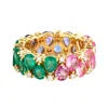Artisan Women's 14k Yellow Gold Pink Sapphire, Tanzanite & Emerald Diamond Band Ring In Multi