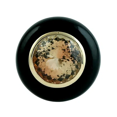 Artisan Women's 14k Yellow Gold Tourmaline & Black Onyx Statement Ring