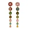 Artisan Women's 18k Solid Gold Multicolor Tourmaline Dangle Earrings In Gold