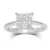 Artisan Women's 18k White Gold Cocktail Ring With Channel Set Square Diamonds In Metallic