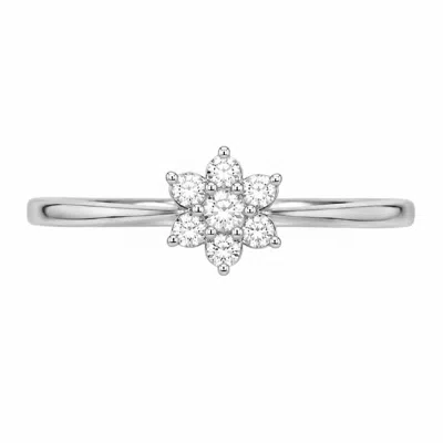Artisan Women's 18k White Gold Diamond Floral Cluster Ring In Gray