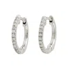 Artisan Women's 18k White Gold Genuine Diamond Hoop Earrings In Metallic