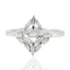Artisan Women's 18k White Gold Geometric Ring With Baguette Cut Diamond In Silver