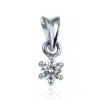 Artisan Women's 18k White Gold In Prong Natural Diamond Solitaire Charm Pendant In Metallic