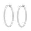 Artisan Women's 18k White Gold Long Hoop Earrings In Metallic