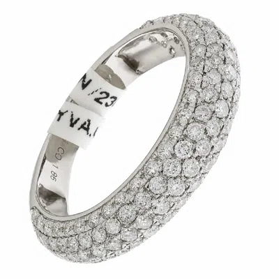 Artisan Women's 18k White Gold Multi-row Diamond Pave Band Ring In Metallic