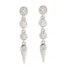 Artisan Women's 18k White Gold Natural Diamond Spike Earrings In Metallic