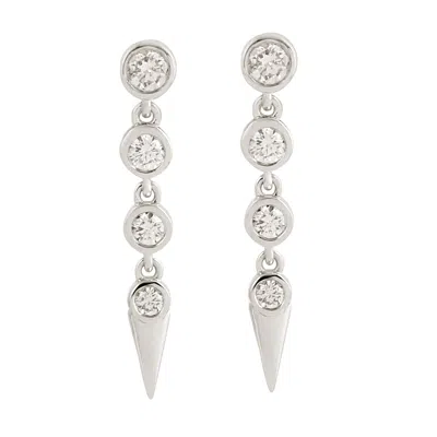 Artisan Women's 18k White Gold Natural Diamond Spike Earrings In Metallic