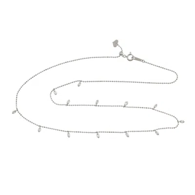 Artisan Women's 18k White Gold Prong Diamond Minimalist Station By Yard Necklace