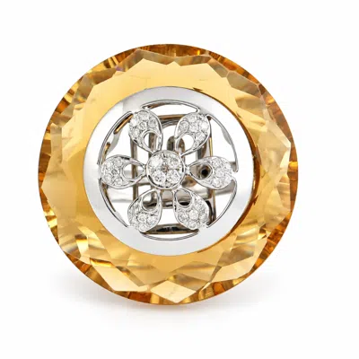 Artisan Women's 18k White Gold Quartz & Diamond Statement Ring
