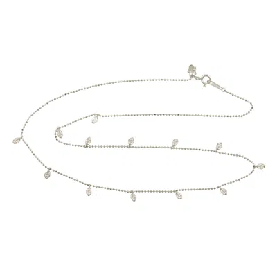 Artisan Women's 18k White Gold Round Diamond Station Chain Necklace