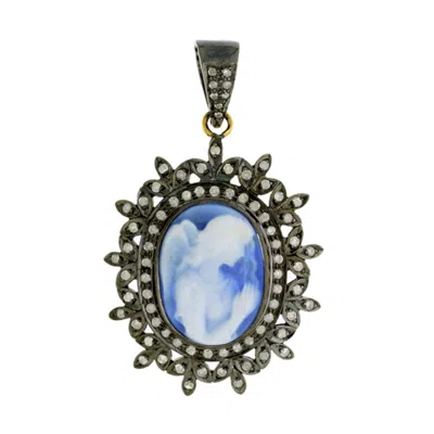 Artisan Women's 18k Yellow Gold Carved Cameo & Diamond Pendant