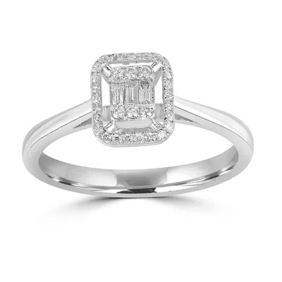 Artisan Women's Baguette & Round Cut Diamond Cocktail Ring In White Gold