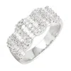 Artisan Women's Baguette Cut Diamond Designer Band Ring In White Gold