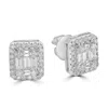 Artisan Women's Baguette Cut Diamond Square Stud Earrings In White Gold