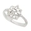 Artisan Women's Baguette Cut Diamond Star Cocktail Ring In White Gold In Metallic