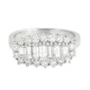 Artisan Women's Baguette Cut Diamond Unique Ring In White Gold