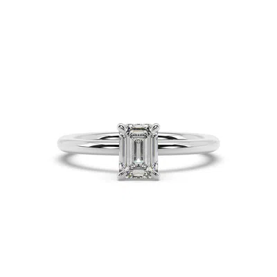 Artisan Women's Baguette Cut Lab Grown Diamond Cocktail Ring In White Gold
