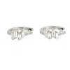 Artisan Women's Baguette Diamond Huggie Earrings In 18k White Gold In White