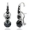 Artisan Women's Black / White 18k White Gold Clip-on Earrings With Black & White Diamonds In Black