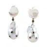 Artisan Women's Black / White / Gold Yellow Gold Dangle Earrings With Natural Diamonds & Pearls In White