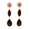Artisan Women's Black / White / Rose Gold Uneven Geode Pave Diamond Dangle Earrings In 18k Rose Gold Jewelry In Gold