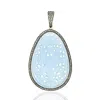 Artisan Women's Blue / Gold Carved Agate Egg Pendant With Pave Diamonds In Gold & Silver – Fine  Jewe In Blue