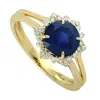 Artisan Women's Blue / Gold / White 18k Yellow Gold Blue Sapphire & Diamond Solitaire Ring In Gold