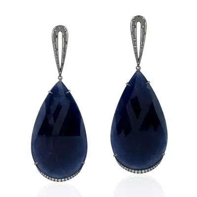 Artisan Women's Blue Sapphire & Diamond Dangle Earrings In 18k White Gold