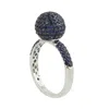 Artisan Women's Blue / White Blue Sapphire Gemstone In White Gold Ball Cocktail Ring