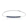 Artisan Women's Blue / White Designer Blue Sapphire Fixed & Flexible Bracelet In White Gold In Multi