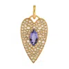 Artisan Women's Blue / White / Gold Luxury Tanzanite & Diamond Heart-shaped Pendant In Gold In Gold