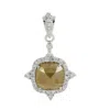 Artisan Women's Brown / White Natural Ice Diamond In 18k White Gold Designer Charm Pendant