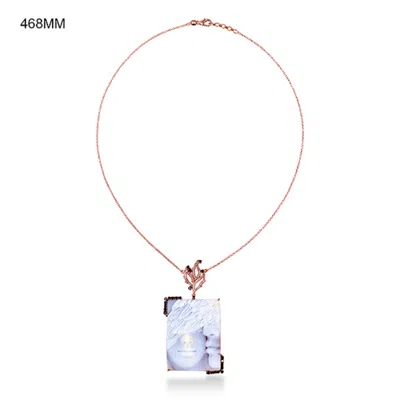 Artisan Women's Carving Shall & Diamond Cameos Choker Necklace In 18k Rose Gold