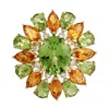Artisan Women's Citrine & Peridot Gemstone Pave Diamond Cocktail Ring In Gold