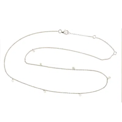 Artisan Women's Classic Princess Necklace With Diamonds In White Gold In Metallic