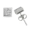 Artisan Women's Classic Square Diamond Stud Earrings In 18k White Gold In White