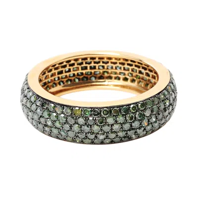 Artisan Women's Colored Diamond Full Eternity Band Ring In 14k Yellow Gold