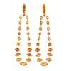 Artisan Women's Designer Citrine Gemstone Chandelier Earrings In 18k White Gold In Burgundy