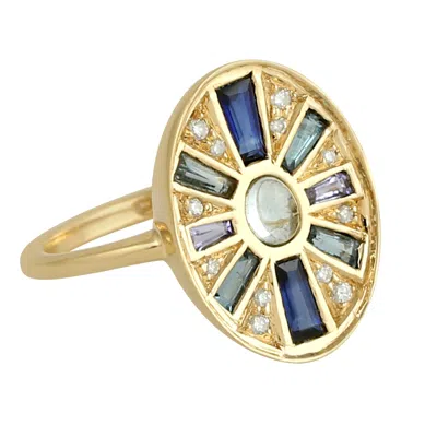 Artisan Women's Designer Diamond & Baguette Gemstone Statement Ring In 18k Gold