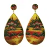 Artisan Women's Designer Picture Bakelite & Diamond Dangle Earrings In Yellow Gold In Multi