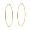 Artisan Women's Designer Plain Long Hoops In 18k Yellow Gold In Gold