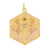 Artisan Women's Diamond Evil Eye & Moon Hand Pendant In 14k Yellow And Rose Gold In Gold