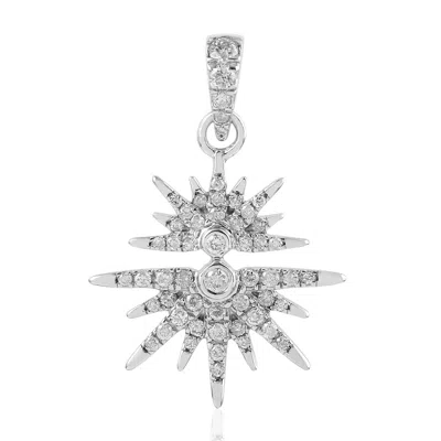 Artisan Women's Diamond Starburst Pendant In 14k White Gold In Metallic