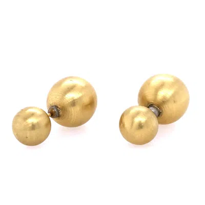 Artisan Women's Double Side Tunnel Earrings In 18k Yellow Gold