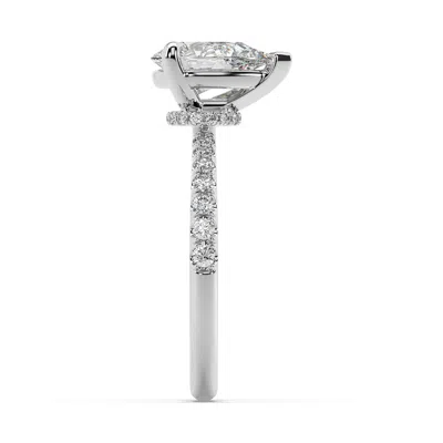 Artisan Women's Drop Cut Lab Grown Diamond Solitaire Ring In White Gold