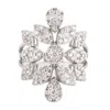 Artisan Women's Elegant Diamond Statement Cocktail Ring In 18k White Gold In Metallic