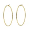 Artisan Women's Designer Plain Long Hoops In 18k Yellow Gold In Gold