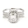 Artisan Women's Emerald Cut Diamond Designer Cocktail Ring In White Gold